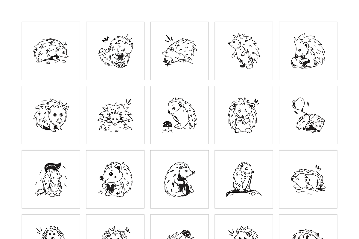 Porcupine Doodle Icons, a Solid Icon by Prosymbols (Photo 5 of 6)