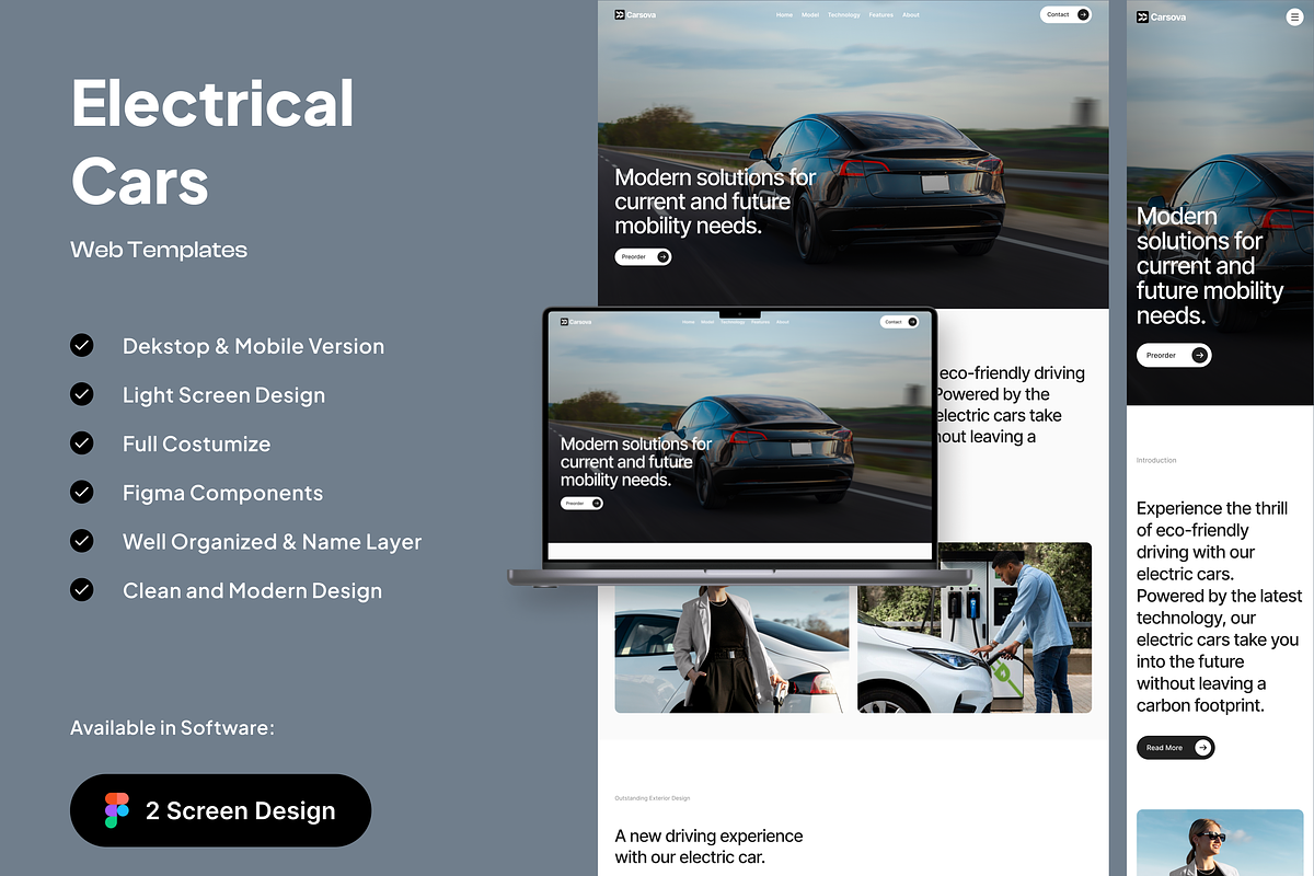 Carsova - Electric Car Landing Page, a Landing Page Template by SundayWorkTeam (Photo 1 of 4)