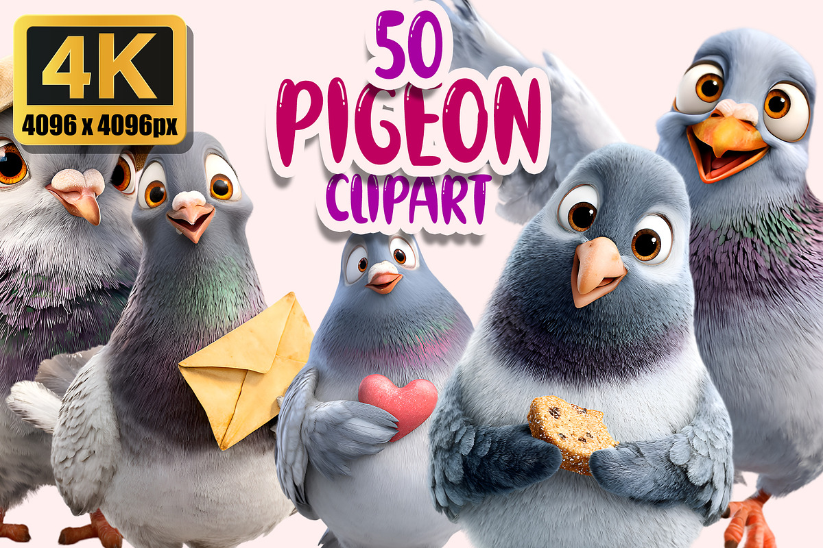 Pigeon PNG Clipart Bundle, a Graphic by M9 Design (Photo 1 of 9)