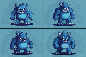 4 Epic Monster Logos, a Branding & Logo Template by Xoovion