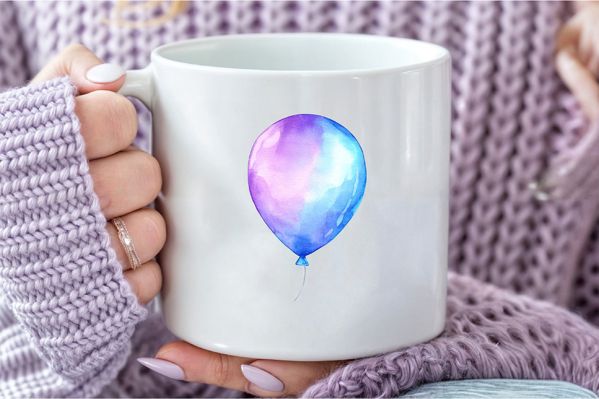 Aqua and Purple Balloons Clipart, an Illustration by DreamCafeArt (Photo 6 of 7)