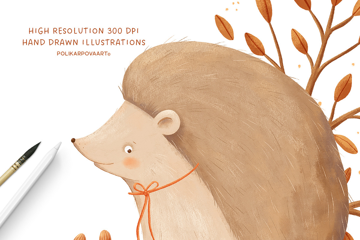 Cozy Autumn - baby clipart & pattern, a Decorative Illustration by polikarpovaart (Photo 2 of 17)