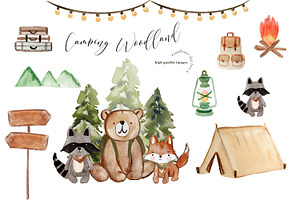 Nursery Camping Woodland Clipart