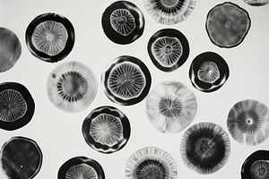 A collection of circular designs in, a Photo by Tanuart