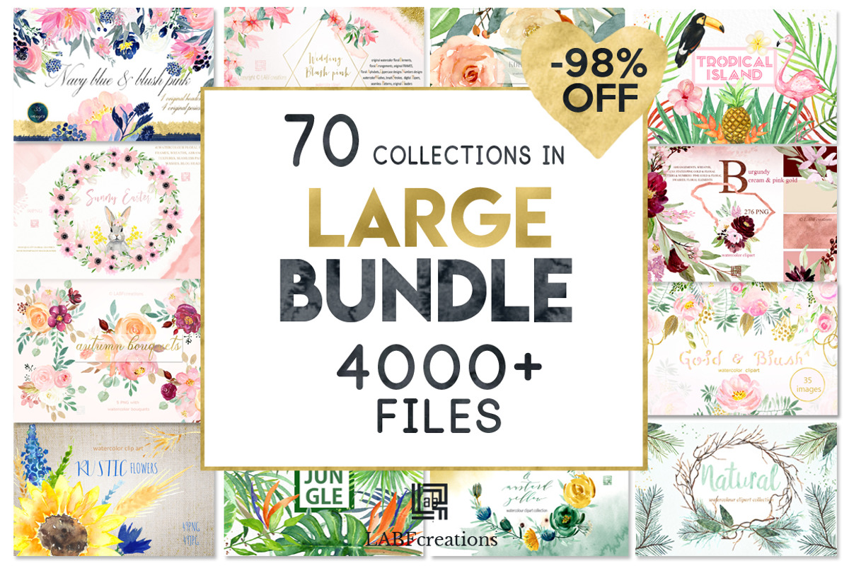 -98% Off Graphic Bundle 70 sets in 1, an Animal Illustration by LABFcreations (Photo 1 of 40)