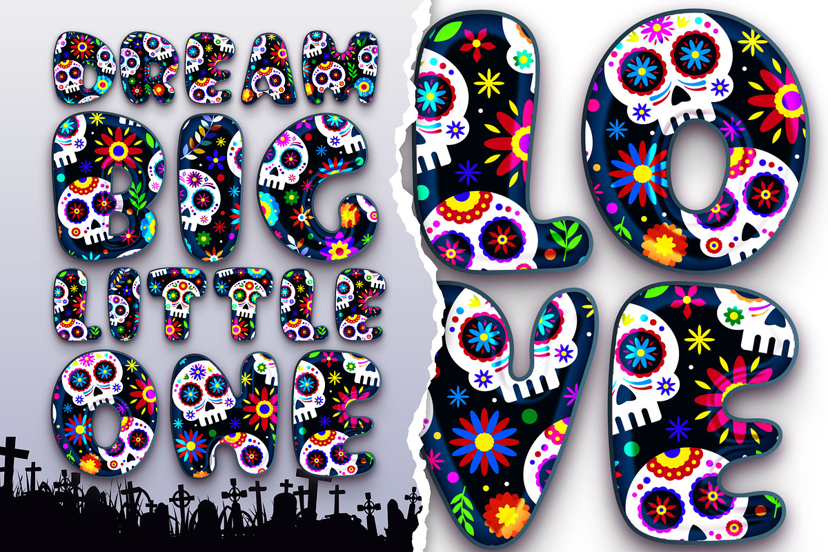 Skull Party Font, a Sans Serif Font by Nobu Collections (Photo 3 of 7)
