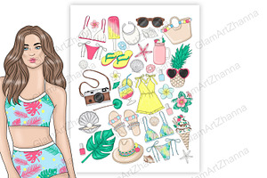 Summer Printable Stickers 2,25x1,5