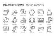 Square line icons, an Outline Icon by Howcolour (Thumbnail 46 of 85)