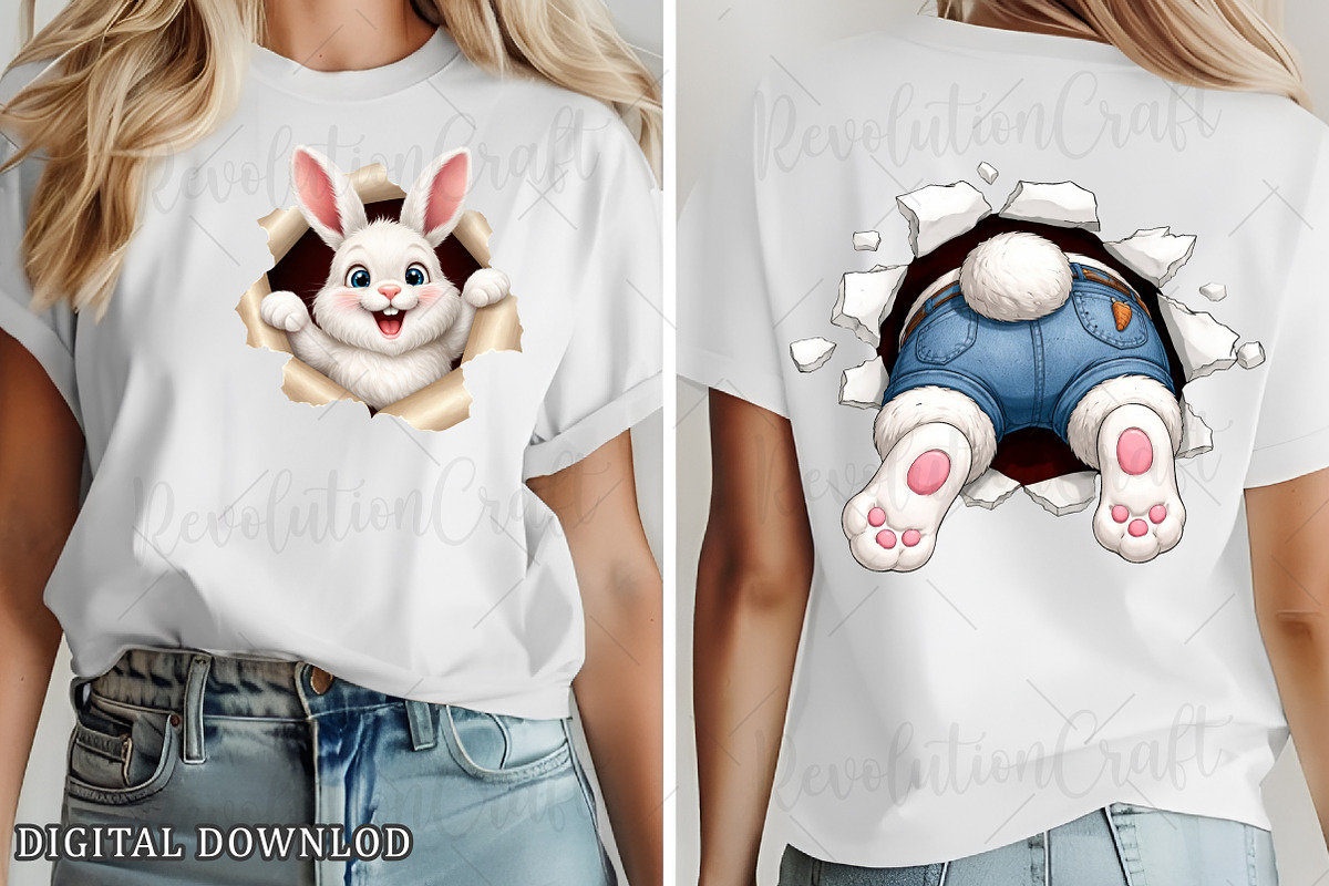 Easter Bunny PNG Front and Back, an Illustration by OK Design (Photo 3 of 6)