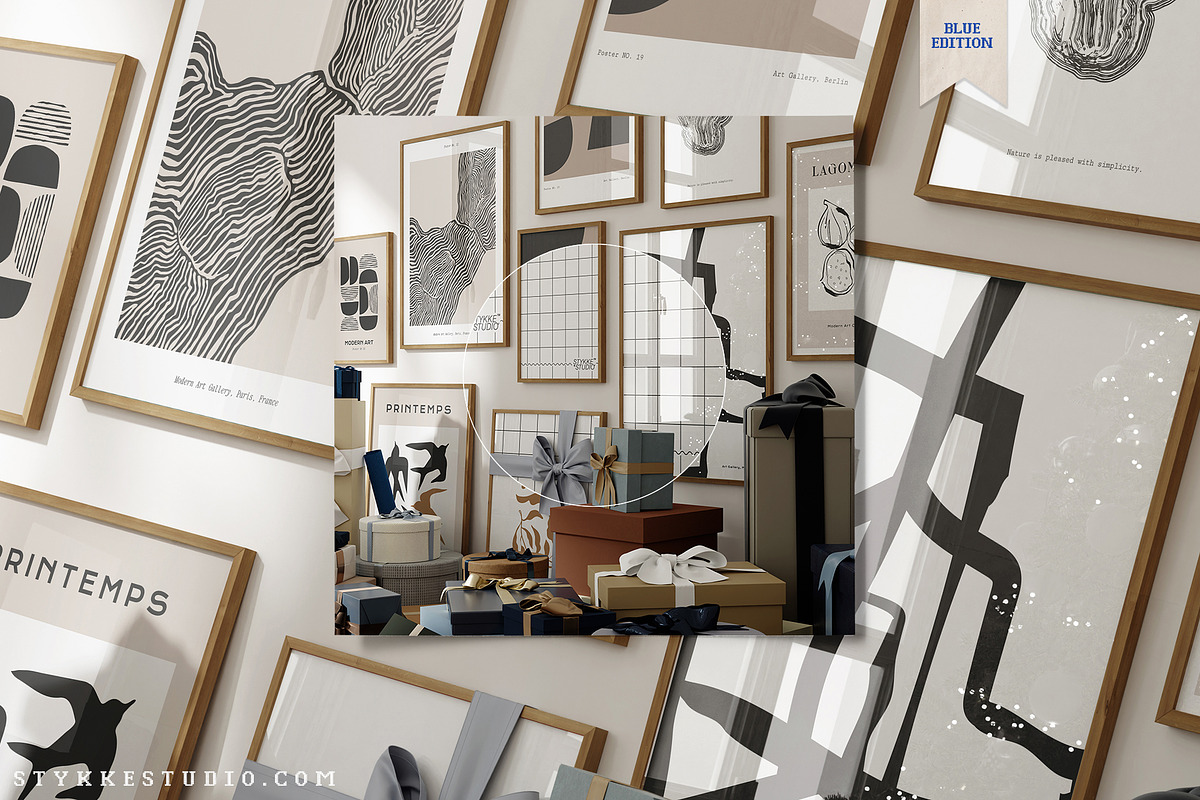 Christmas Frame Mockup Gallery Wall, a Household Mockup by Stykke Studio (Photo 5 of 7)