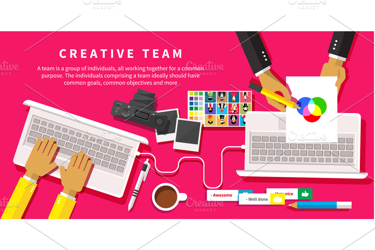 Creative team. Young design team