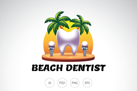 Beach Dentist Logo Template