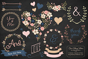 Vector Navy & Blush Vintage Flowers, an Illustration by Amanda Ilkov (Thumbnail 2 of 3)
