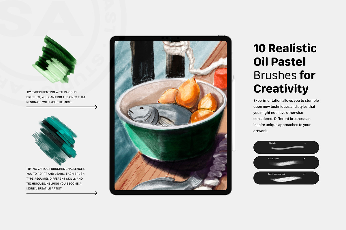 Oil Pastel Procreate Brushes, a Brush Add-On by Spasibenko Art (Photo 10 of 11)