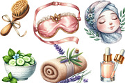Watercolor Beauty Spa Clipart Bundle, an Illustration by Designking (Thumbnail 3 of 4)