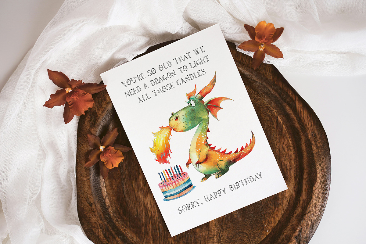 Quirky Dragon Clipart PNG, a Decorative Illustration by PaintPixelCo (Photo 6 of 7)