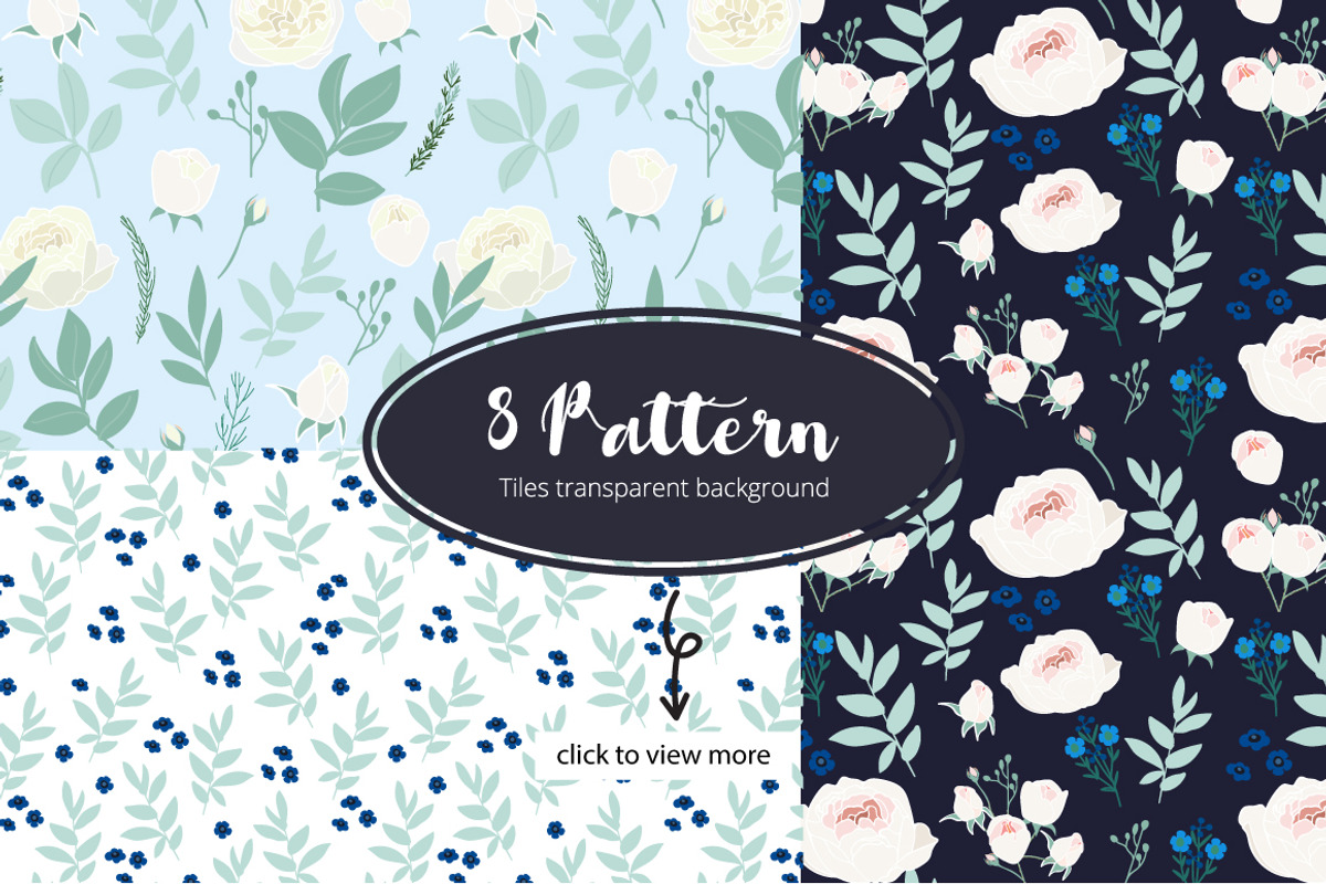 Blue flower hand drawn vector, a Decorative Illustration by MooBeer (Photo 3 of 7)