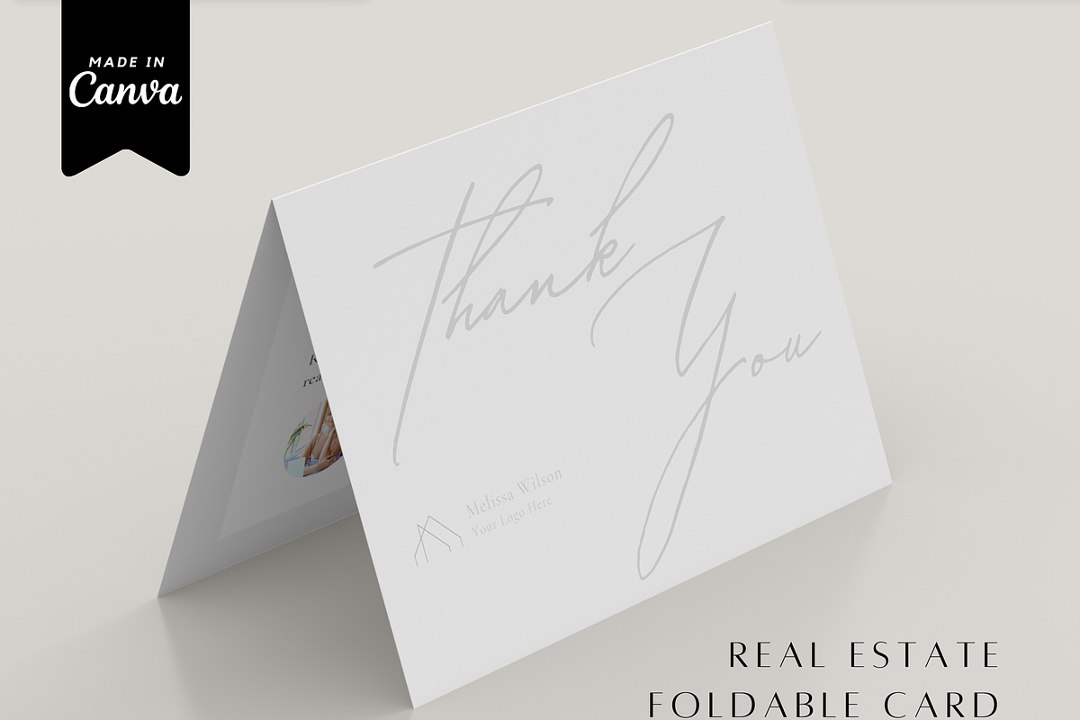 Foldable Real Estate Thank you Card, a Marketing Template by ZoaniDesign (Photo 1 of 10)