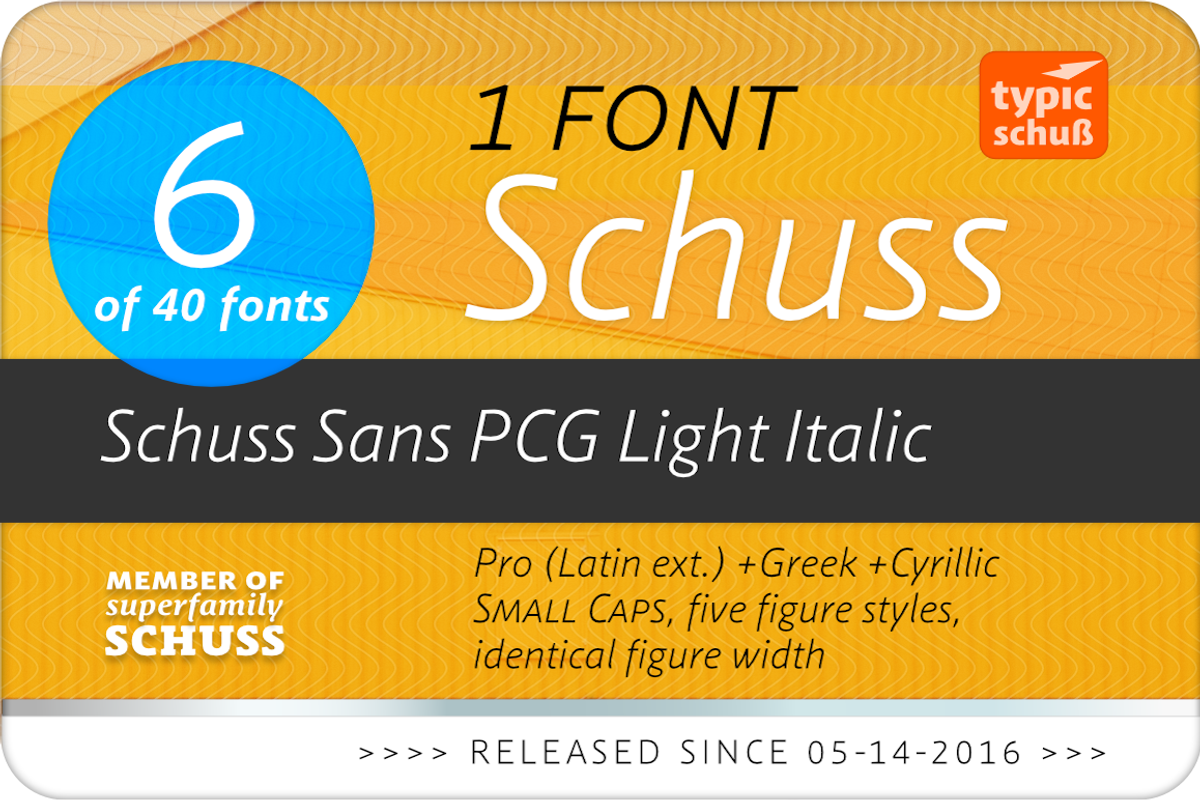 SchussSansPCGLightIta No.06 (1 Font) preview 2