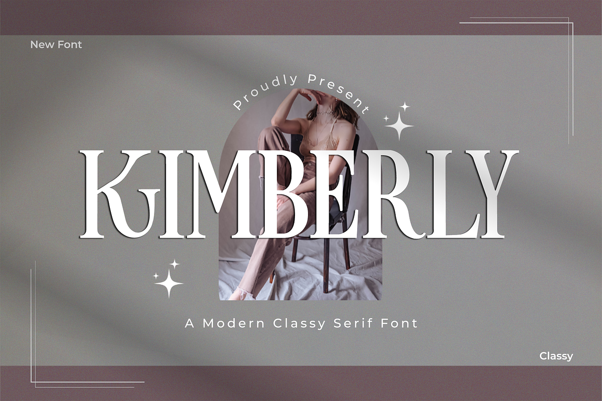 Kimberly - Modern Classy Serif Font, a Serif Font by overlaytemplates (Photo 1 of 5)
