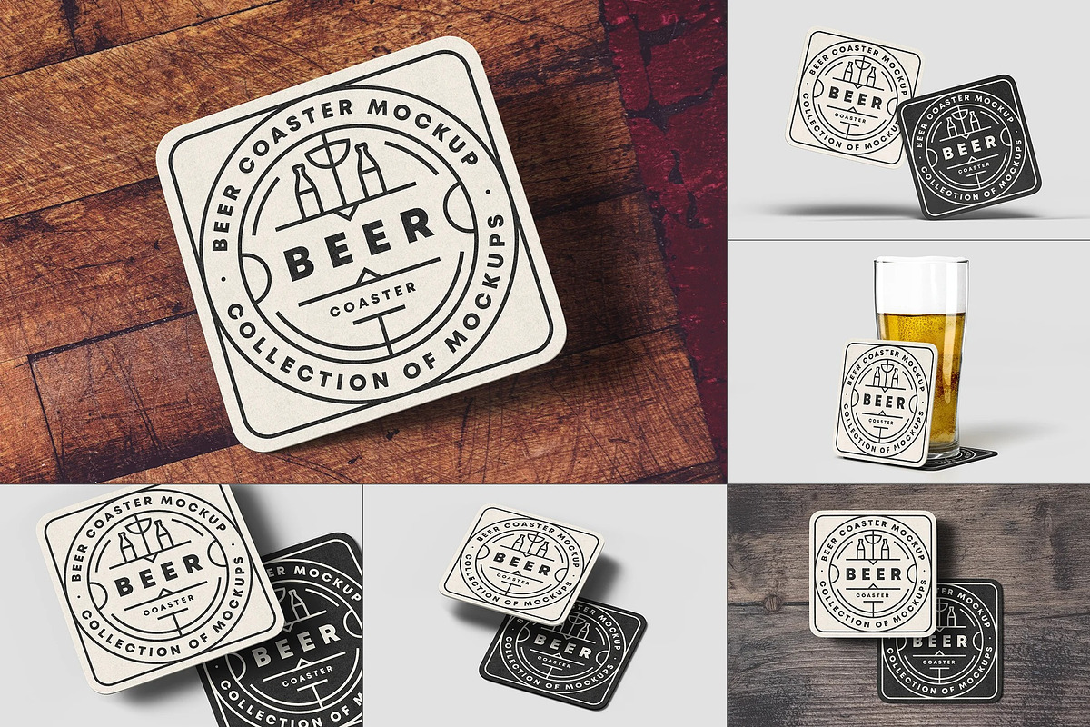 Beer Coaster Mock-up, an Advertising Mockup by zippypixelstudio (Photo 1 of 15)
