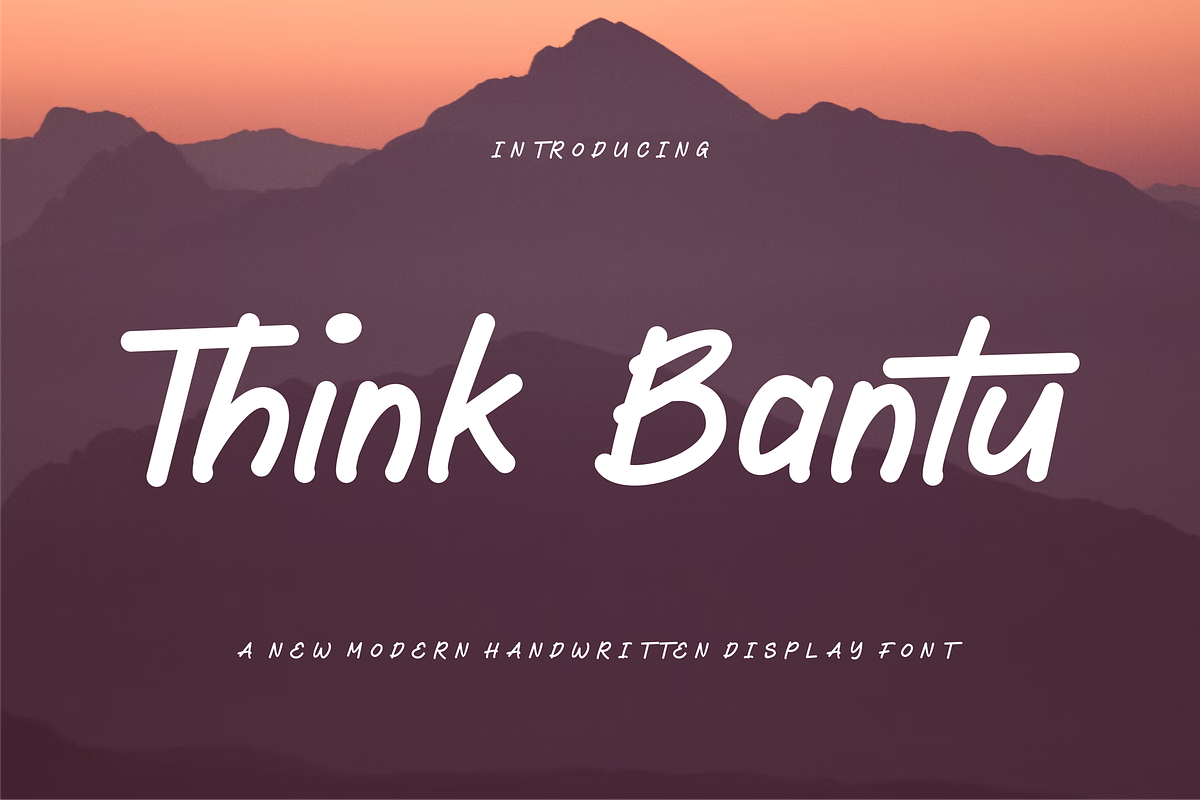 Think Bantu - Font, a Handwritten Font by artchiles_design (Photo 1 of 5)