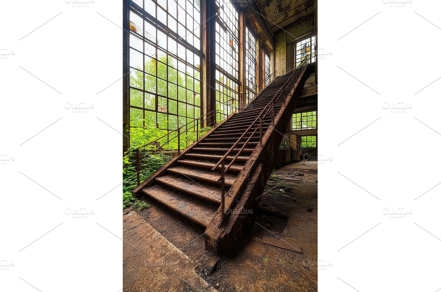 Rustic Staircase in Abandoned, an Architecture Photo by Lermont51