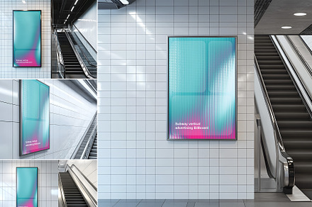Subway advertising Billboard Mockup