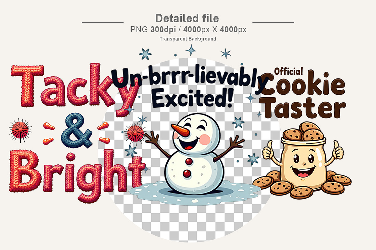 40 Ugly Cute Christmas Quotes, an Illustration by Artnoy (Photo 4 of 8)