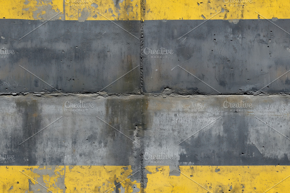 Seamless concrete bunker with industrial military markings wall ...