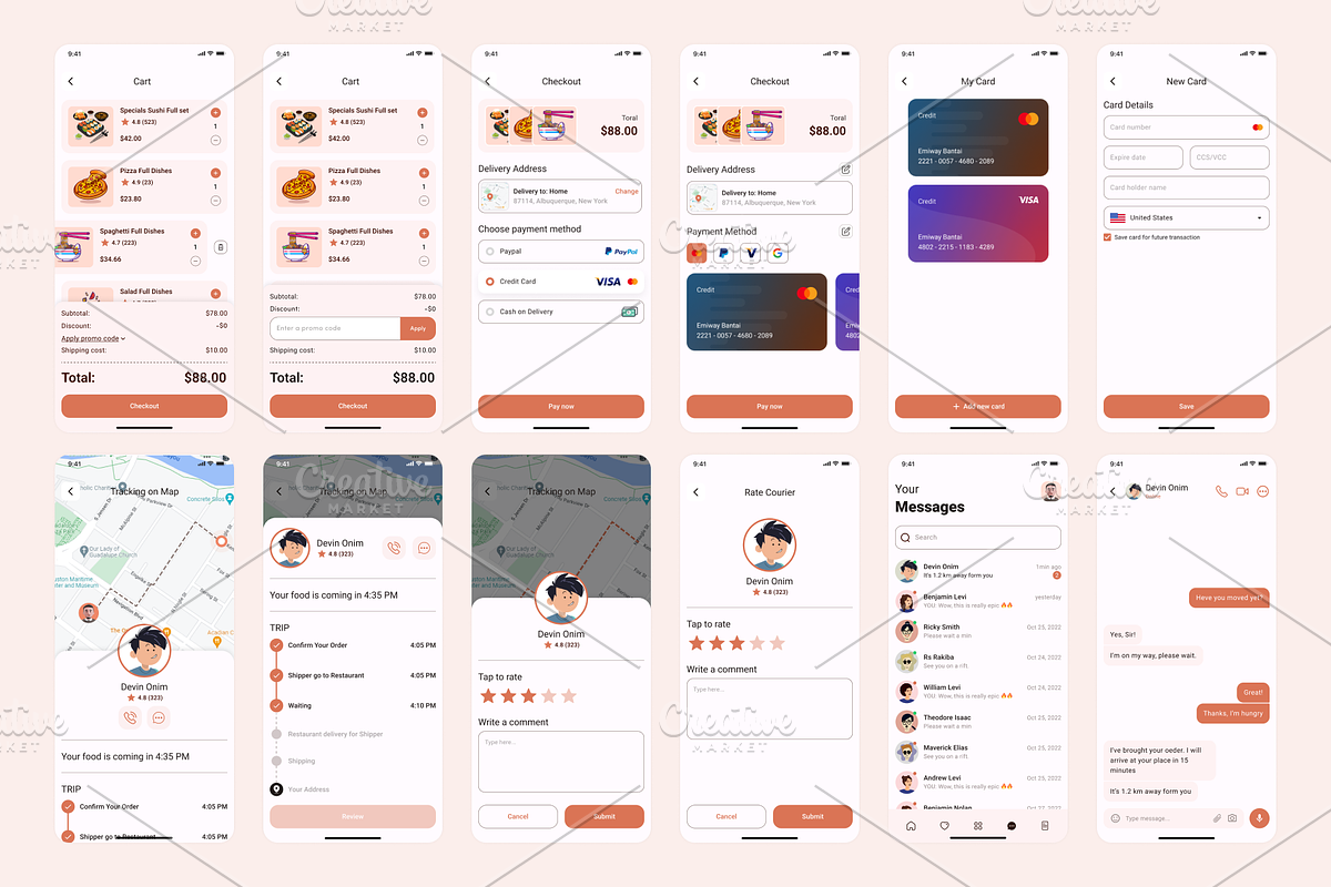 Food Delivery Mobile UI Kit, a Templates & Theme by Ace UI/UX (Photo 4 of 8)