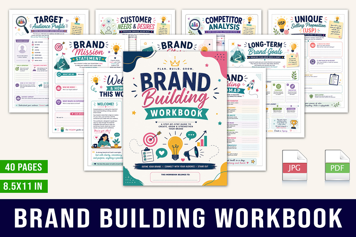 Brand Building Workbook, a Stationery Template by Designmela01 (Photo 1 of 5)