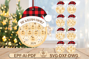 Personalized Santa Hat Family Svg
