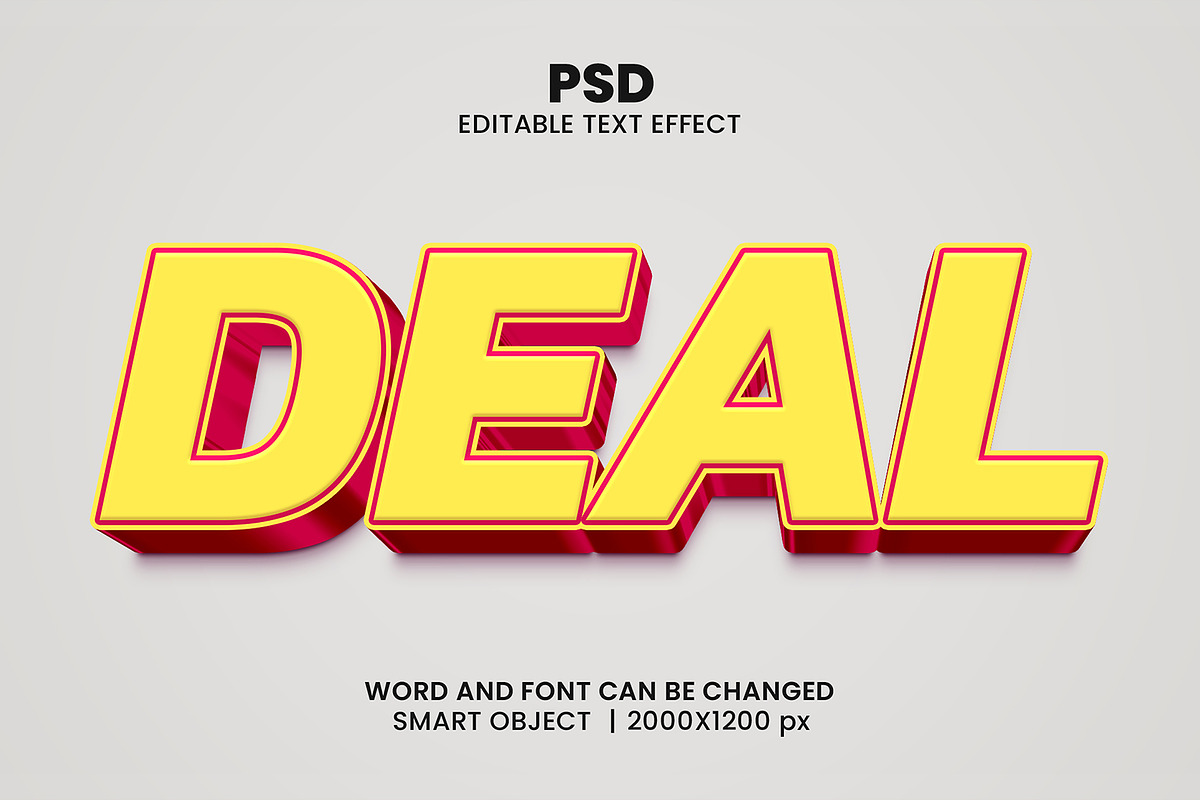 Deal 3d Editable Text Effect Style, a Layer Style Add-On by bdrobin (Photo 1 of 2)