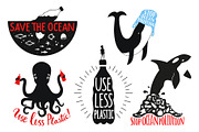 Save the ocean ecology set, an Animal Illustration by JULYMILKS (Thumbnail 2 of 4)