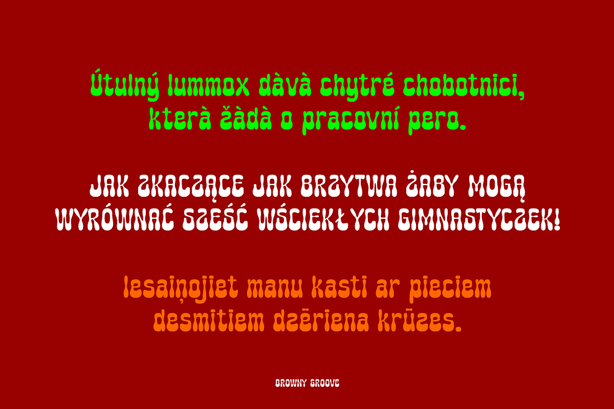 BrownyGroove - a retro psychedelic, a Sans Serif Font by Brainware Graphic (Photo 8 of 10)
