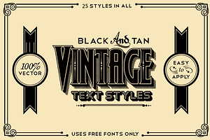 Black and Tan Vintage Styles Pack