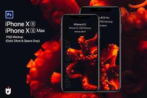 iPhone Xs & Xs Max PSD Mockups