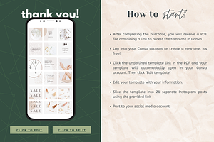 Creme Instagram Puzzle Template