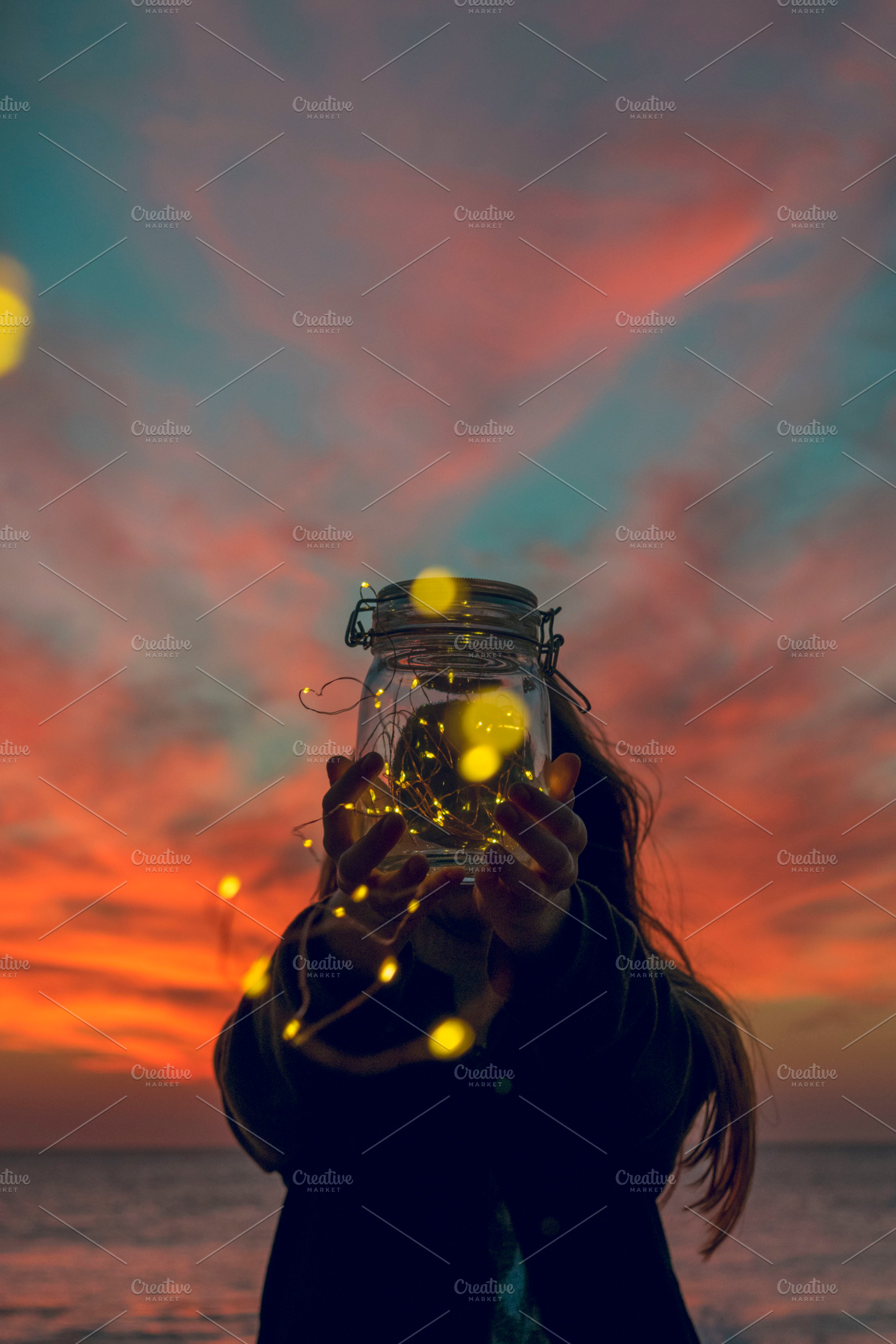 Jar of light, a Person Photo by Fossilized Tree Sap