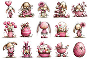 Whimsical Pink Easter Clipart, an Illustration by OK Design (Thumbnail 3 of 6)