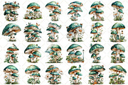 Whimsical Summer Mushroom Clipart, an Illustration by Black Bird Studio (Thumbnail 2 of 5)
