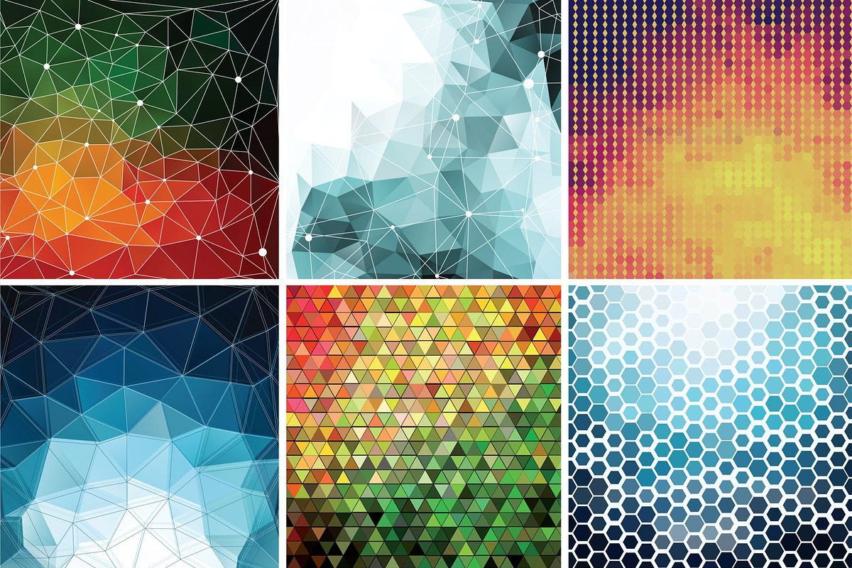 6 Polygon Backgrounds in Vector, a Background Graphic by logika 600