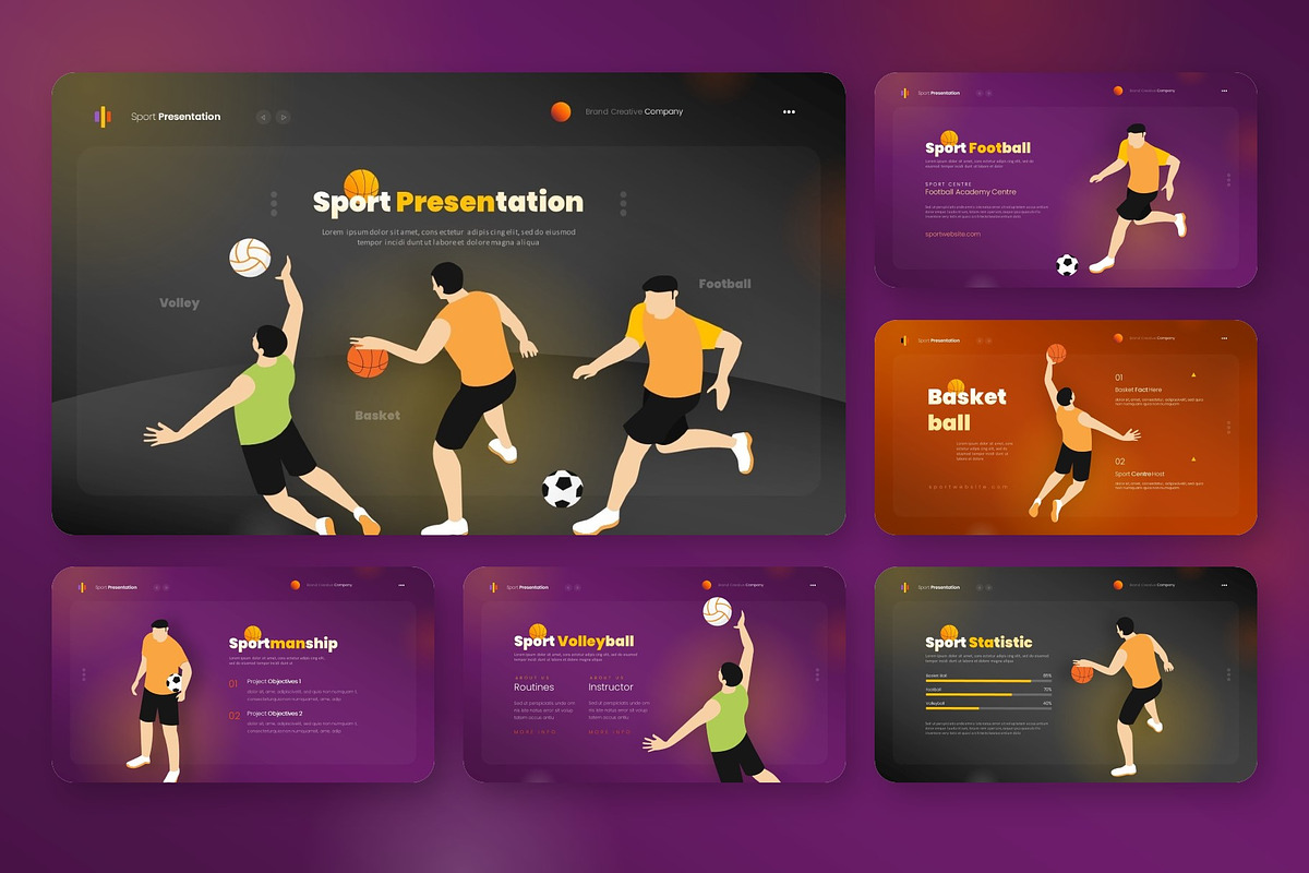 Sport Modern Presentation Template, a Presentation Template by NecrolitSlide (Photo 2 of 9)