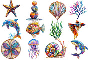 Stained Glass Sea clipart, an Illustration by Designworld (Thumbnail 3 of 5)