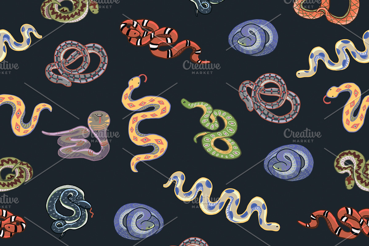 Snakes, an Animal Illustration by GooseFrol