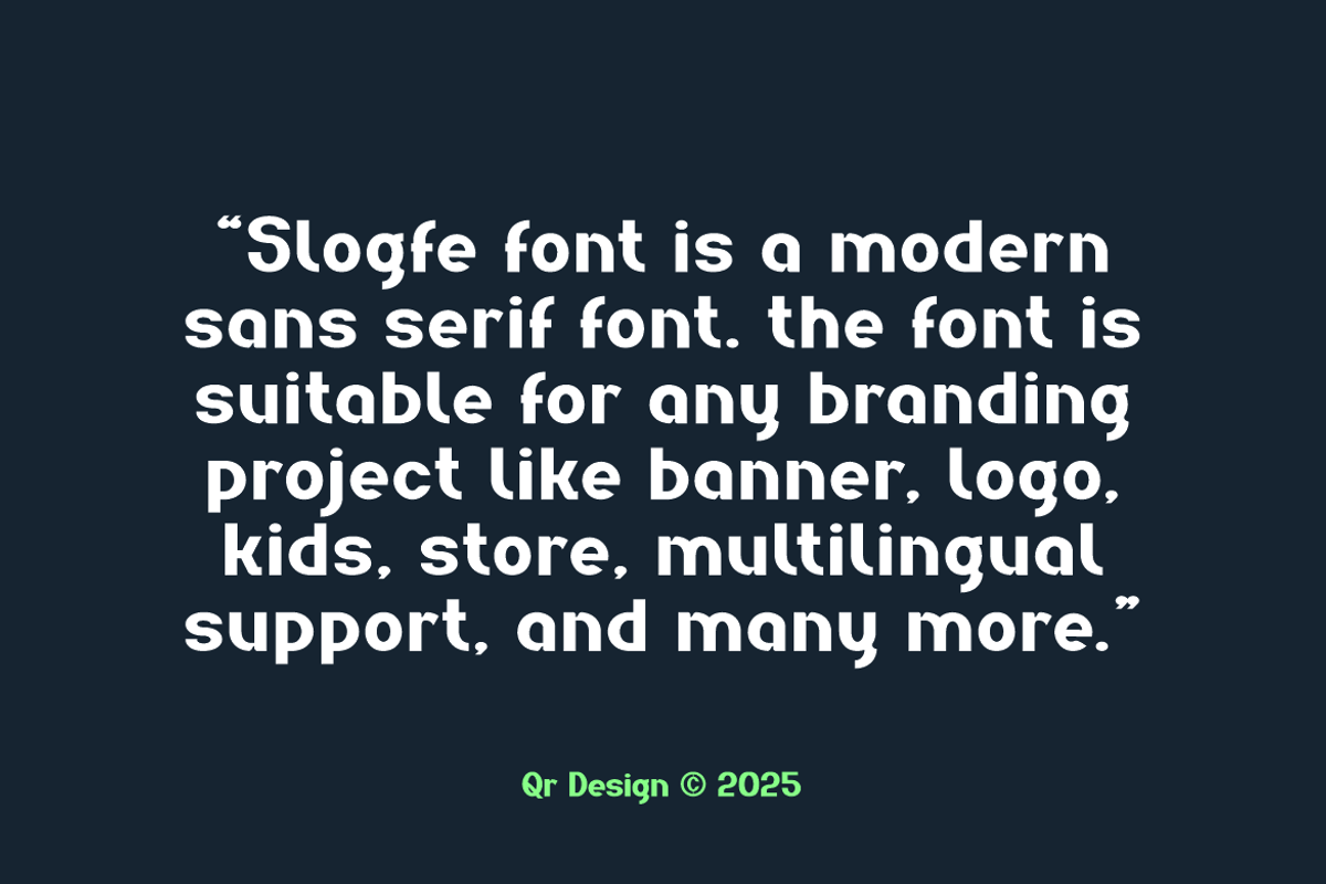 Slogfe - Corporate Logo Font, a Sans Serif Font by QR Design Studio (Photo 6 of 11)
