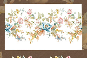 Watercolor Flowers Pattern