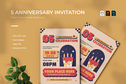5 Anniversary - Party Invitation, a Print Template by VUNIRA (Thumbnail 1 of 2)