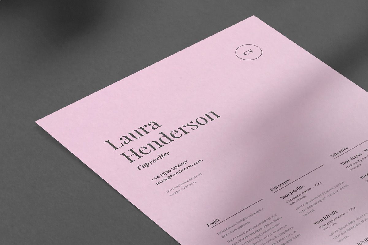 Laura | CV / resume template, a Resume Template by CV house (Photo 2 of 10)